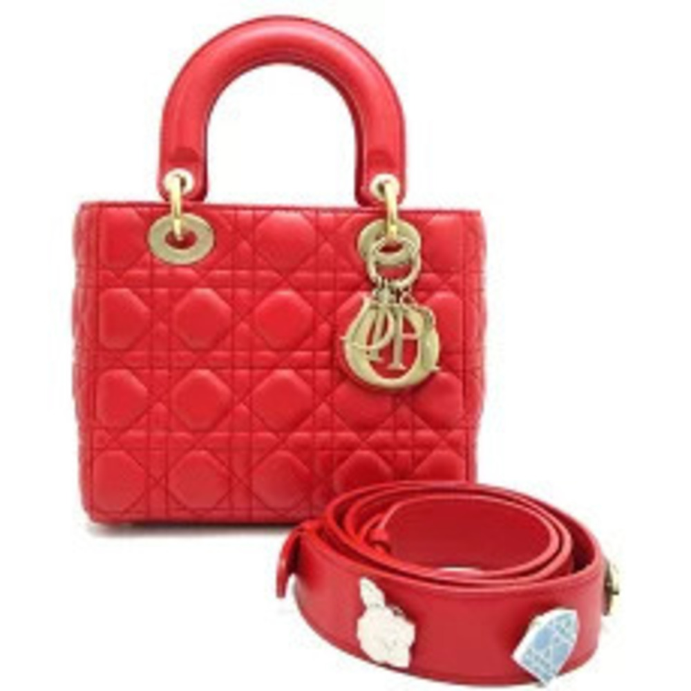 Christian Dior Lady My ABC Handbag Lambskin Red